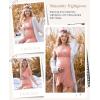Ekouaer Nursing Nightgown 3 In 1 Maternity Nightgown Short Sleeve Nursing Gown Breasfeeding Sleepwear Delivery Dress(Pink)