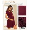 Ekouaer Nursing Nightgown 3 In 1 Maternity Nightgown Short Sleeve Nursing Gown Breasfeeding Sleepwear Delivery Dress(Wine Red)