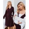 Ekouaer Nursing gown and Robe Set Delivery Nightgown Maternity Pajamas Hospital Pregnancy Clothes Dark Burgundy Large