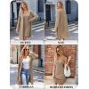 Ekouaer Robe Sets for Women Sleepwear Rib Knit Bodycon Nightgown with Robes Set 2 Piece Soft Lightweight Loungewear(Khaki)