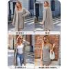 Ekouaer Robe Sets for Women Sleepwear Rib Knit Bodycon Nightgown with Robes Set 2 Piece Soft Lightweight Loungewear(Light Gray)