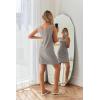 Ekouaer Robe Sets for Women Sleepwear Rib Knit Bodycon Nightgown with Robes Set 2 Piece Soft Lightweight Loungewear(Light Gray)