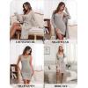 Ekouaer Robe Sets for Women Sleepwear Rib Knit Bodycon Nightgown with Robes Set 2 Piece Soft Lightweight Loungewear(Light Gray)