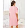 Ekouaer Women Zipper Robes Lightweight Bathrobes Short Sleeves Housecoat Zip Up Robe Casual Nightgown with Pockets Pink,Medium