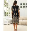Ekouaer Women’s House Dress with Pockets Moomoo Dresses Short Sleeve Mumu Nightgown Lounge Dress Button Down Sleepwear(Black Gold)