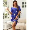 Ekouaer Women’s House Dress with Pockets Moomoo Dresses Short Sleeve Mumu Nightgown Lounge Dress Button Down Sleepwear(Bloom)