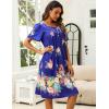 Ekouaer Women’s House Dress with Pockets Moomoo Dresses Short Sleeve Mumu Nightgown Lounge Dress Button Down Sleepwear(Bloom)