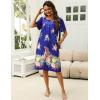 Ekouaer Women’s House Dress with Pockets Moomoo Dresses Short Sleeve Mumu Nightgown Lounge Dress Button Down Sleepwear(Bloom)