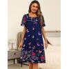 Ekouaer Women’s House Dress with Pockets Moomoo Dresses Short Sleeve Mumu Nightgown Lounge Dress Button Down Sleepwear(Colorful Butterfly)