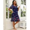 Ekouaer Women’s House Dress with Pockets Moomoo Dresses Short Sleeve Mumu Nightgown Lounge Dress Button Down Sleepwear(Colorful Butterfly)
