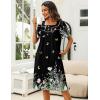 Ekouaer Women’s House Dress with Pockets Moomoo Dresses Short Sleeve Mumu Nightgown Lounge Dress Button Down Sleepwear(Floral Butterfly)