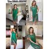 Ekouaer Women’s House Dress with Pockets Moomoo Dresses Short Sleeve Mumu Nightgown Lounge Dress Button Down Sleepwear(Green Feather)