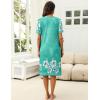Ekouaer Women’s House Dress with Pockets Moomoo Dresses Short Sleeve Mumu Nightgown Lounge Dress Button Down Sleepwear(Green With Flower)