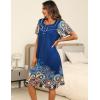 Ekouaer Women’s House Dress with Pockets Moomoo Dresses Short Sleeve Mumu Nightgown Lounge Dress Button Down Sleepwear(Mandola)