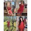 Ekouaer Women’s House Dress with Pockets Moomoo Dresses Short Sleeve Mumu Nightgown Lounge Dress Button Down Sleepwear(Red Feather)