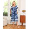 Ekouaer Womens Nightgown Short Sleeve House Dress with Pockets-Floral Print Mumu Dress(Blue Bohemian Flowers)