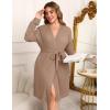 Ekouaer Women’s Plus Size Robe Waffle Knit Bathrobe Short Lightweight Kimono Robes with Pockets Ladies Loungewear 1x-5x