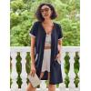 Ekouaer Zip Up Robes for Women Waffle Short Sleeve Bathrobes Lightweight Housecoat with Pockets