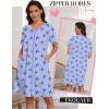 Ekouaer Zipper Robes for Women Short Knit Bathrobes Lightweight Knee Length Housecoat with Pockets Nightgown S-3XL(Blue Butterflies)