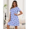 Ekouaer Zipper Robes for Women Short Knit Bathrobes Lightweight Knee Length Housecoat with Pockets Nightgown S-3XL(Blue Butterflies)