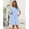 Ekouaer Zipper Robes for Women Short Knit Bathrobes Lightweight Knee Length Housecoat with Pockets Nightgown S-3XL(Blue Moon Star)