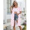 Ekouaer Zipper Robes for Women Short Knit Bathrobes Lightweight Knee Length Housecoat with Pockets Nightgown S-3XL(Cherry)