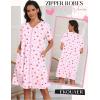 Ekouaer Zipper Robes for Women Short Knit Bathrobes Lightweight Knee Length Housecoat with Pockets Nightgown S-3XL(Cherry)