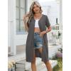 Ekouaer Zipper Robes for Women Short Knit Bathrobes Lightweight Knee Length Housecoat with Pockets Nightgown S-3XL(Dark Gray)