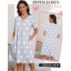 Ekouaer Zipper Robes for Women Short Knit Bathrobes Lightweight Knee Length Housecoat with Pockets Nightgown S-3XL(Grey Star)