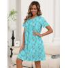Ekouaer Zipper Robes for Women Short Knit Bathrobes Lightweight Knee Length Housecoat with Pockets Nightgown S-3XL(Light Blue Butterfly)