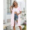 Ekouaer Zipper Robes for Women Short Knit Bathrobes Lightweight Knee Length Housecoat with Pockets Nightgown S-3XL(Pink Bow)
