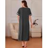Ekouaer Zipper Robes for Women Short Sleeve Bathrobe Soft Lightweight Housecoat Full Length Nightgown with Pockets S-3XL(Dark Gray)