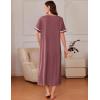 Ekouaer Zipper Robes for Women Short Sleeve Bathrobe Soft Lightweight Housecoat Full Length Nightgown with Pockets S-3XL(Gray Purple)