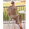Ekouaer Zipper Robes for Women Short Sleeve Bathrobe Soft Lightweight Housecoat Full Length Nightgown with Pockets S-3XL(Khaki)