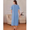 Ekouaer Zipper Robes for Women Short Sleeve Bathrobe Soft Lightweight Housecoat Full Length Nightgown with Pockets S-3XL(Light Blue)
