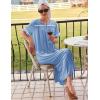 Ekouaer Zipper Robes for Women Short Sleeve Bathrobe Soft Lightweight Housecoat Full Length Nightgown with Pockets S-3XL(Light Blue)