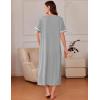 Ekouaer Zipper Robes for Women Short Sleeve Bathrobe Soft Lightweight Housecoat Full Length Nightgown with Pockets S-3XL(Light Grey)