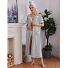 Ekouaer Zipper Robes for Women Short Sleeve Bathrobe Soft Lightweight Housecoat Full Length Nightgown with Pockets S-3XL(Light Grey)