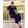Ekouaer Zipper Robes for Women Short Sleeve Bathrobe Soft Lightweight Housecoat Full Length Nightgown with Pockets S-3XL(Navy Blue)