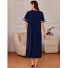 Ekouaer Zipper Robes for Women Short Sleeve Bathrobe Soft Lightweight Housecoat Full Length Nightgown with Pockets S-3XL(Navy Blue)