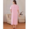 Ekouaer Zipper Robes for Women Short Sleeve Bathrobe Soft Lightweight Housecoat Full Length Nightgown with Pockets S-3XL(Pink)