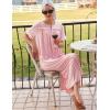 Ekouaer Zipper Robes for Women Short Sleeve Bathrobe Soft Lightweight Housecoat Full Length Nightgown with Pockets S-3XL(Pink)