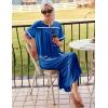Ekouaer Zipper Robes for Women Short Sleeve Bathrobe Soft Lightweight Housecoat Full Length Nightgown with Pockets S-3XL(Snorkel Blue)