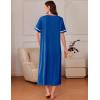 Ekouaer Zipper Robes for Women Short Sleeve Bathrobe Soft Lightweight Housecoat Full Length Nightgown with Pockets S-3XL(Snorkel Blue)