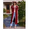 Ekouaer Zipper Robes for Women Short Sleeve Bathrobe Soft Lightweight Housecoat Full Length Nightgown with Pockets S-3XL(Wine Red)