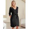 Ekouaer Maternity Robe Nursing Robes for Hospital Labor Delivery V Neck Pregnancy Bathrobe Womens Postpartum Nightgown(Black)