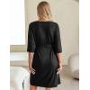 Ekouaer Maternity Robe Nursing Robes for Hospital Labor Delivery V Neck Pregnancy Bathrobe Womens Postpartum Nightgown(Black)