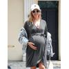 Ekouaer Maternity Robe Nursing Robes for Hospital Labor Delivery V Neck Pregnancy Bathrobe Womens Postpartum Nightgown(Grey)
