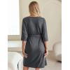 Ekouaer Maternity Robe Nursing Robes for Hospital Labor Delivery V Neck Pregnancy Bathrobe Womens Postpartum Nightgown(Grey)