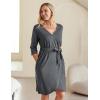 Ekouaer Maternity Robe Nursing Robes for Hospital Labor Delivery V Neck Pregnancy Bathrobe Womens Postpartum Nightgown(Grey)